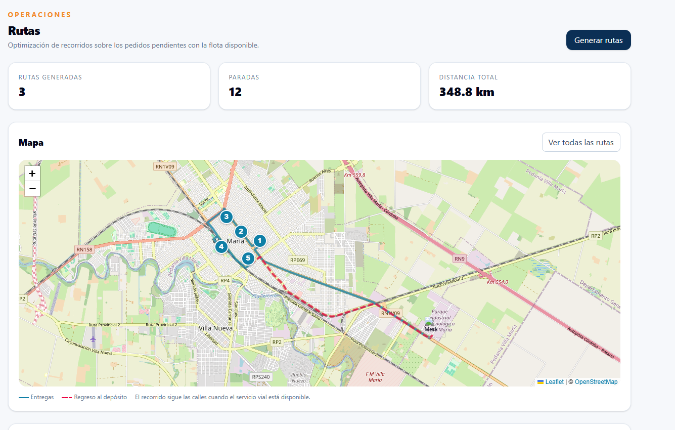 Captura real del panel web de SCE para consultar y asignar rutas